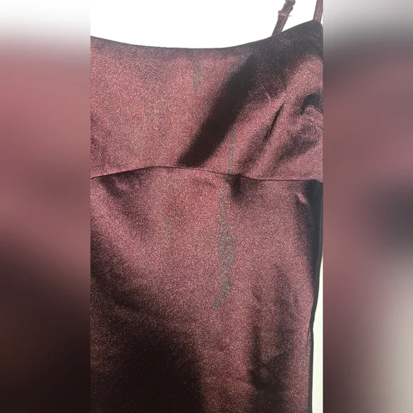 🎀Dynamite Satin Slip Dress in Deep Wine - Picture 5 of 7